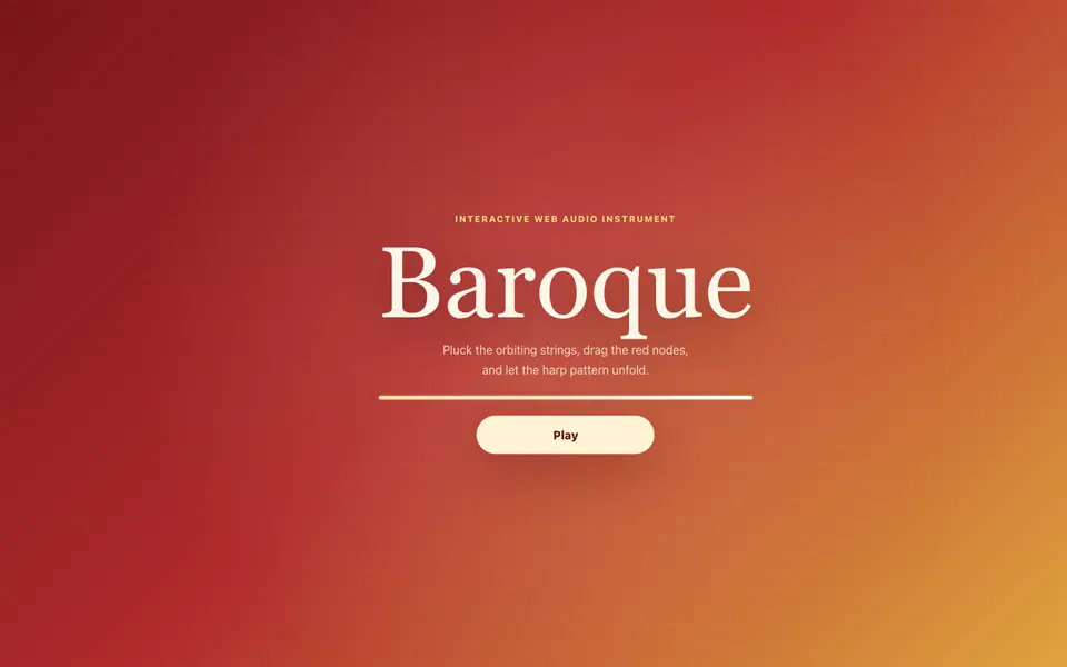 Baroque 网页声音乐器开场界面