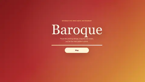 Baroque 网页声音乐器开场界面